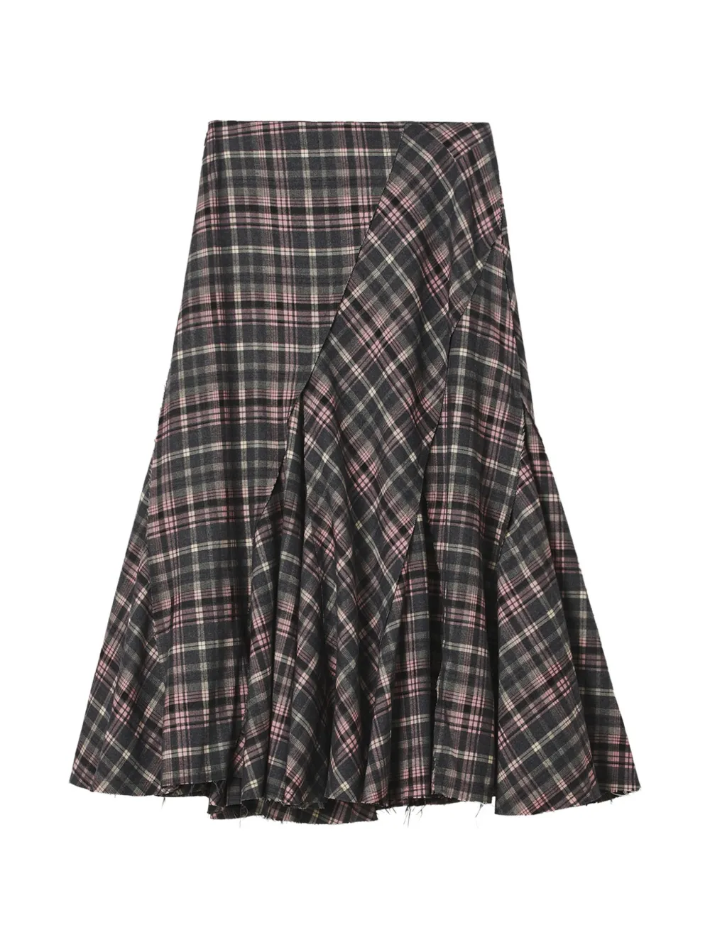 b+ab check-pattern midi skirt - Grau