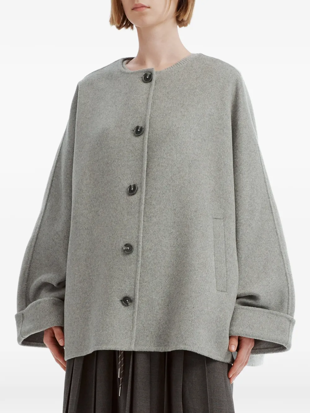 tout a coup hooded button-up jacket Grijs