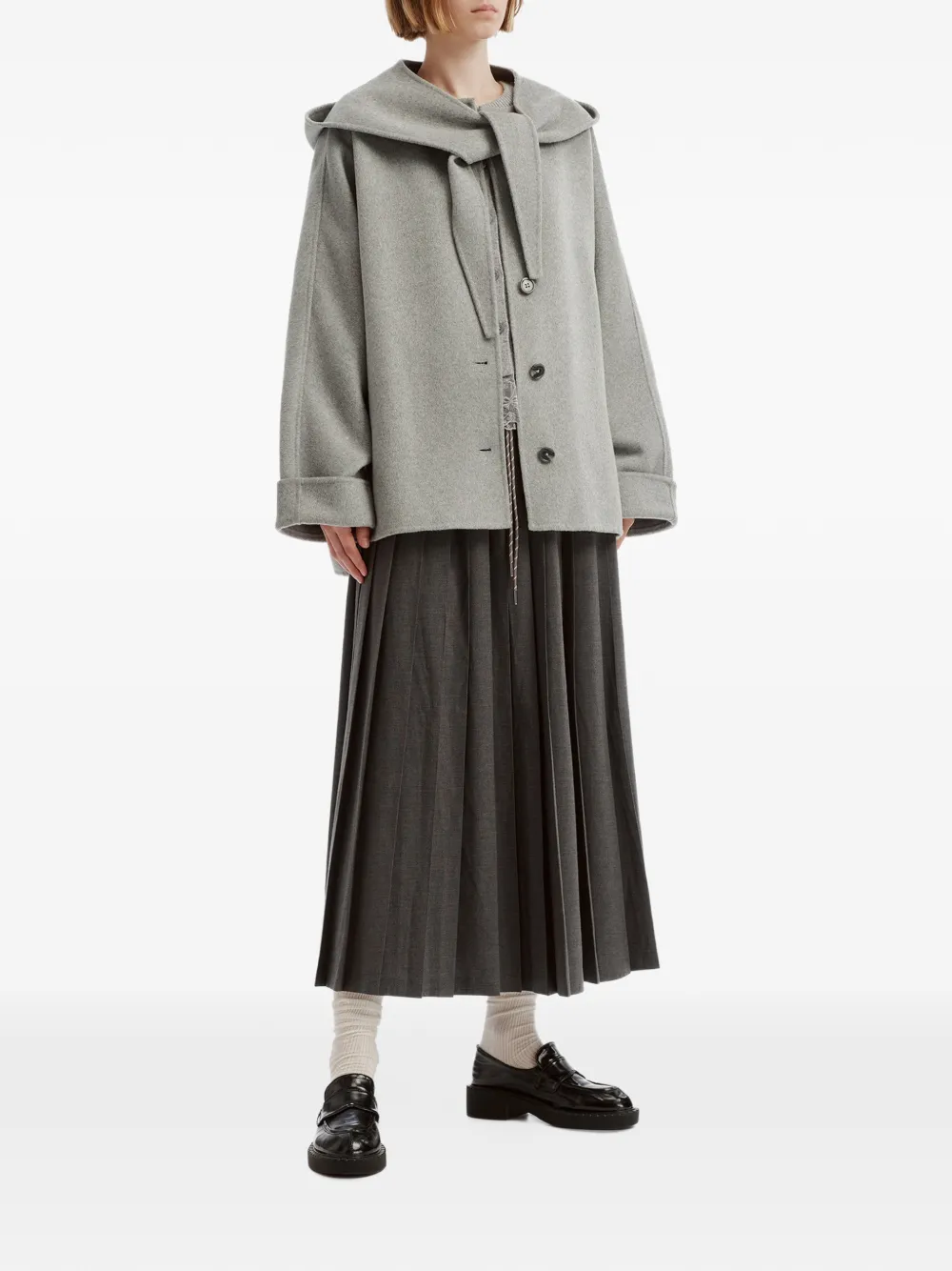 tout a coup hooded button-up jacket Grijs