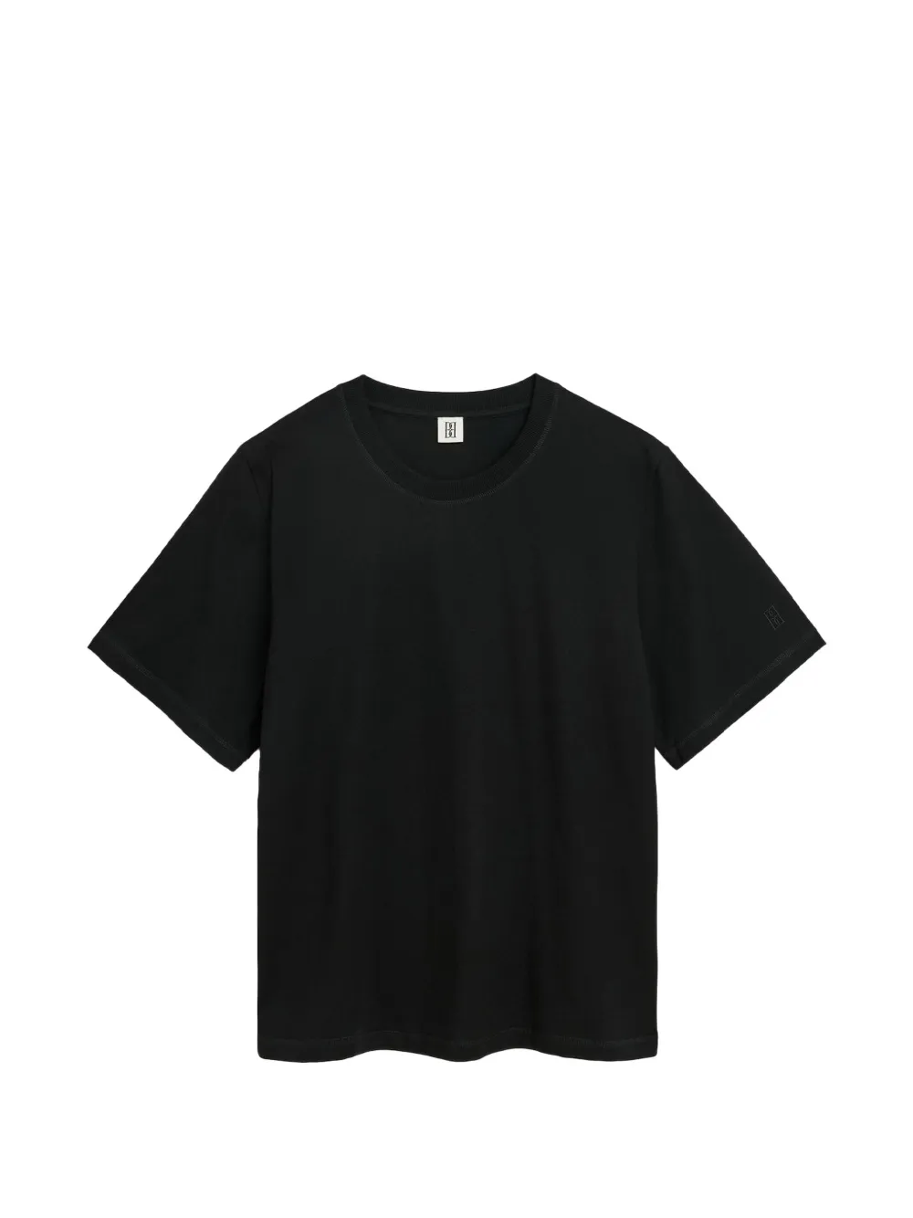 By Malene Birger Hedil T-shirt met geborduurd logo Zwart