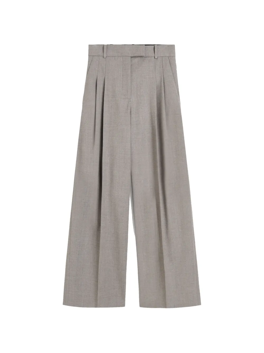 By Malene Birger Cymbaria broek met wijde pijpen en plooidetail Bruin