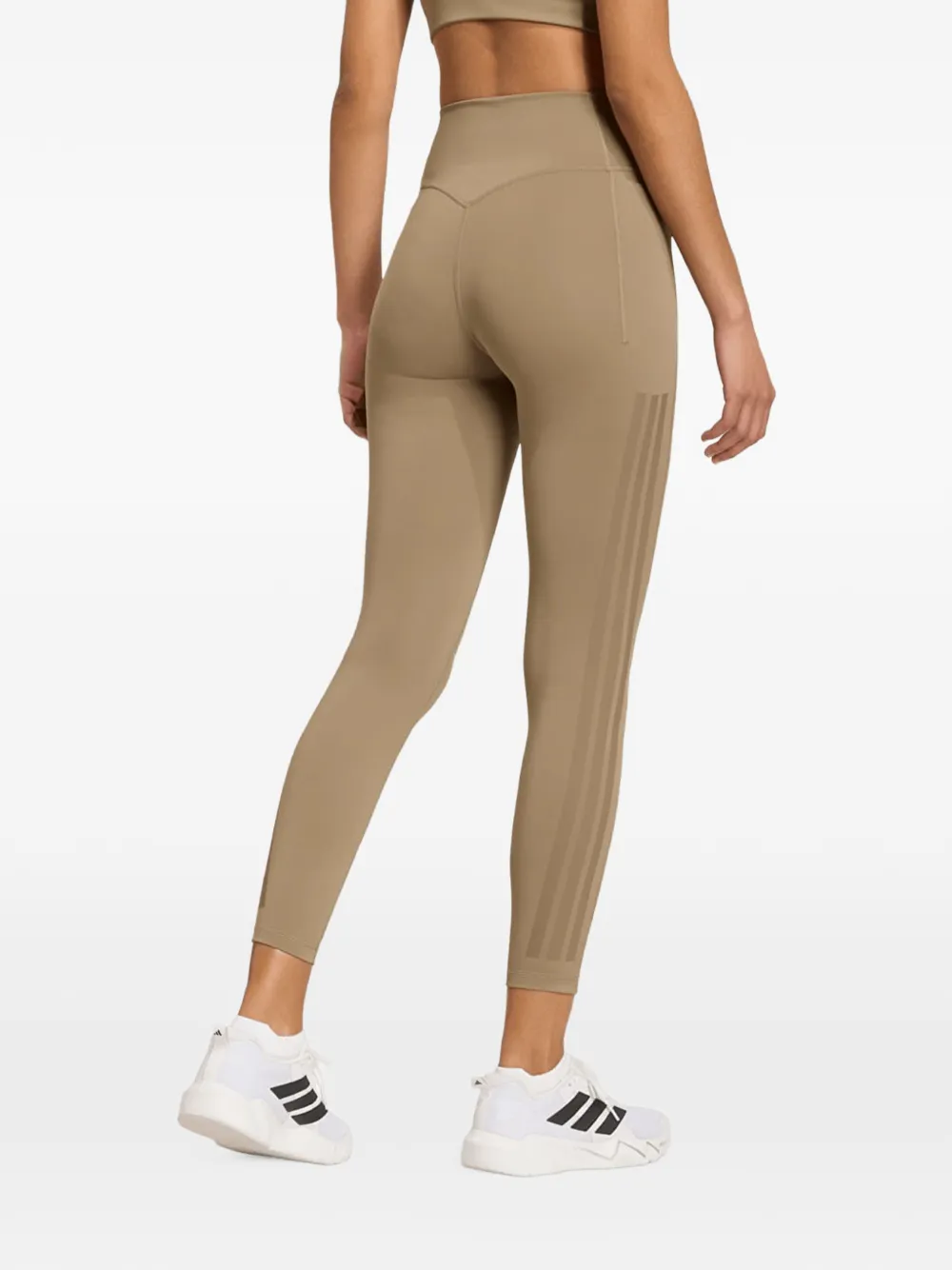 adidas Optime workout 3-stripes 7 8 leggings Beige
