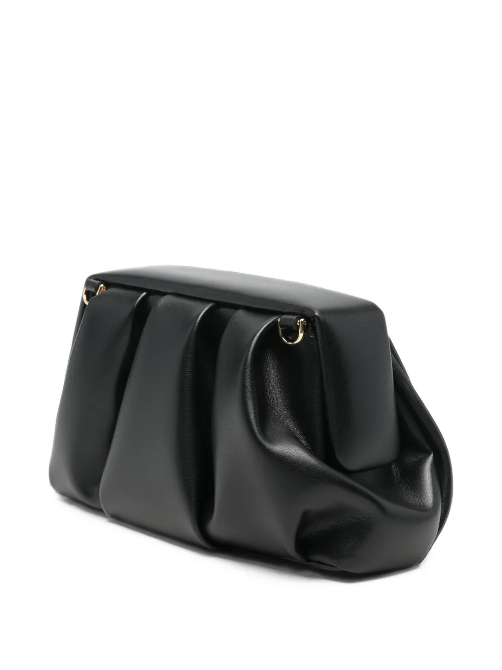 Themoirè Athena ruched pochette bag Zwart