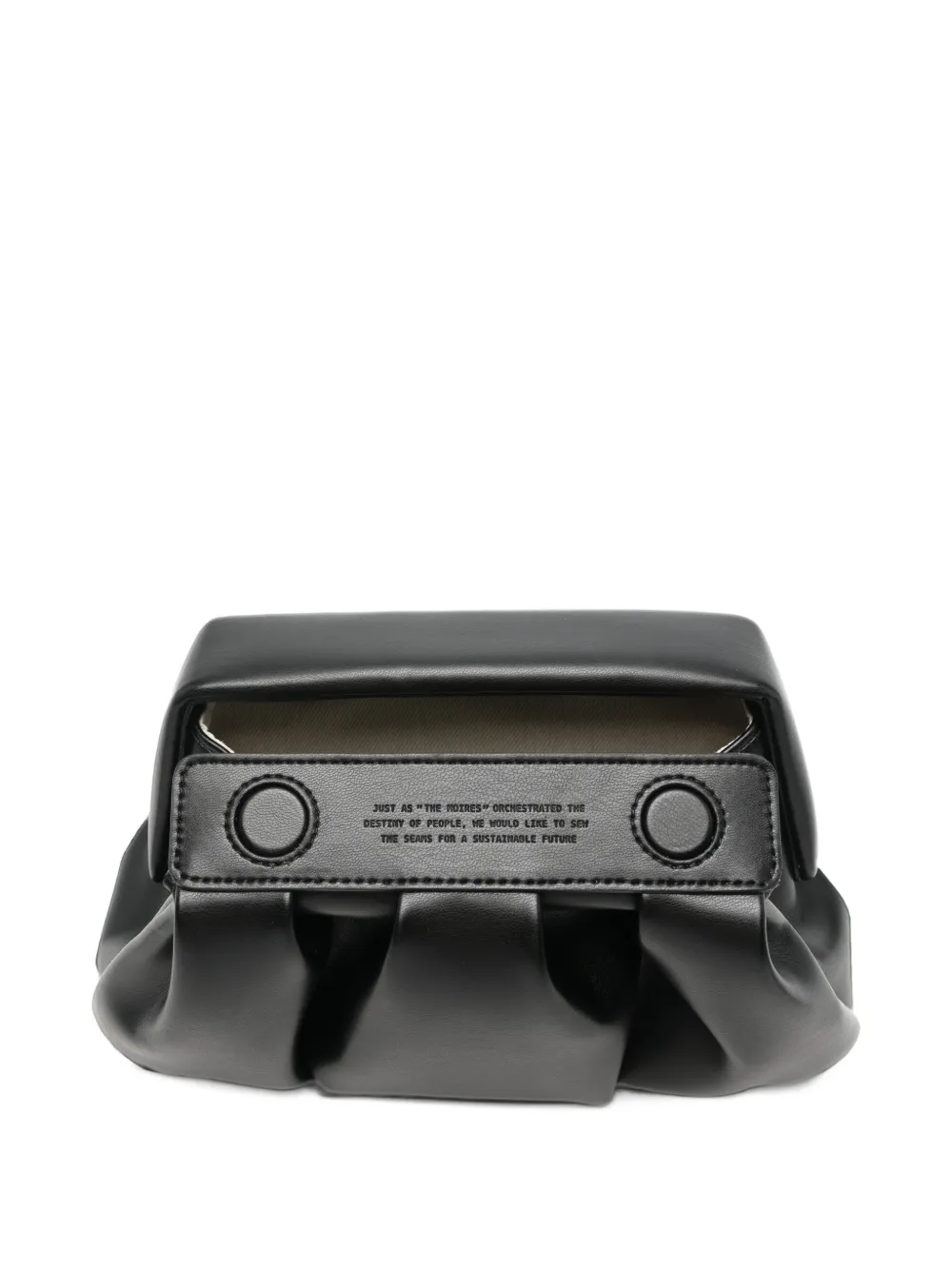 Themoirè Athena ruched pochette bag Zwart
