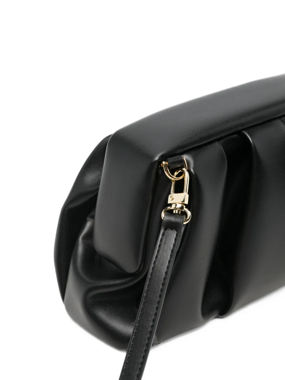 Themoirè Athena ruched pochette bag Zwart