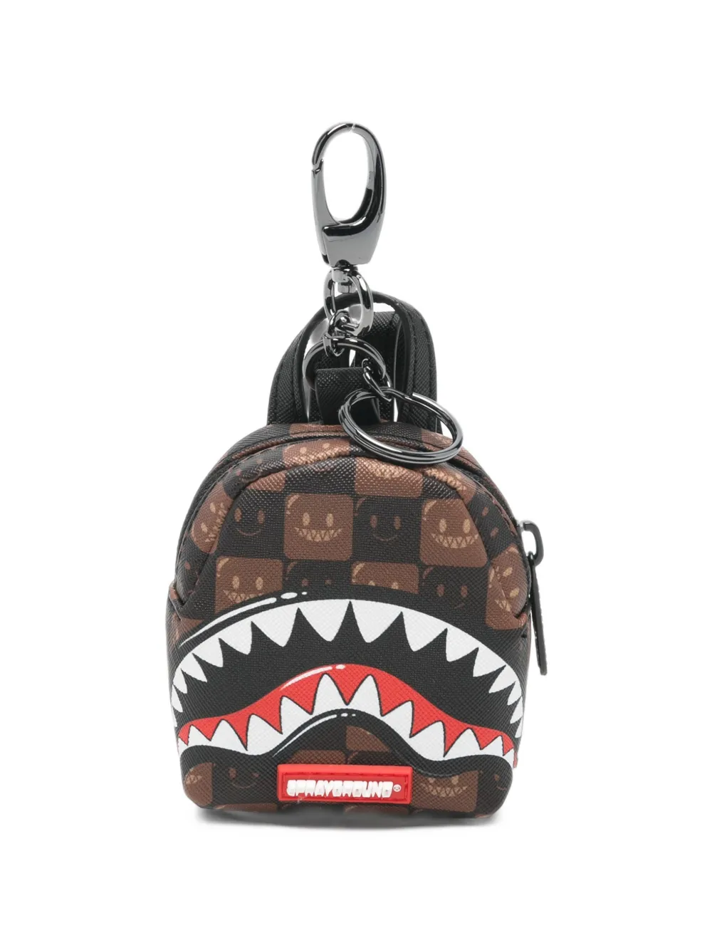 Sprayground Shark Mouth checkered keyrings - Brown
