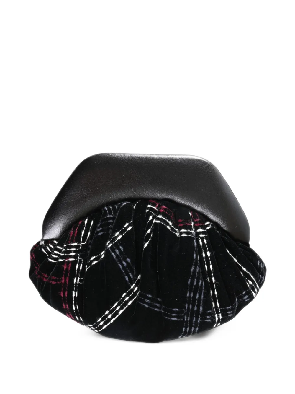 Vivienne Westwood tartan-print velvet clutch bag - Nero
