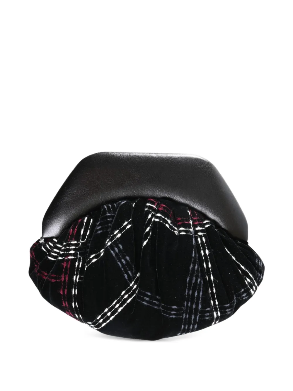 Vivienne Westwood tartan-print velvet clutch bag - Nero