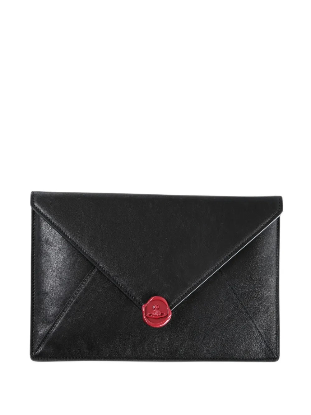 Vivienne Westwood envelope-style Orb-plaque clutch bag - Nero