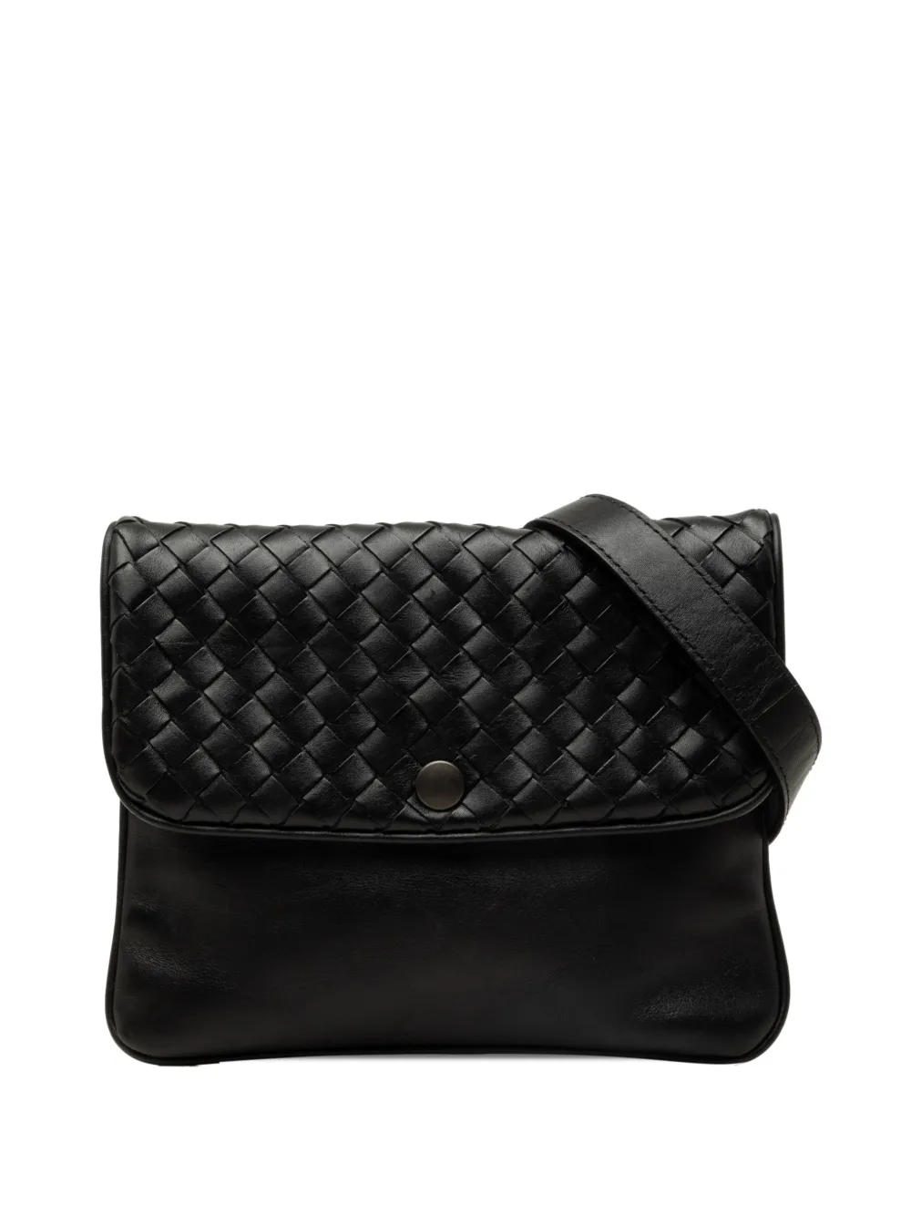 Bottega Veneta Pre-Owned 2012-2026 Intrecciato Trimmed Nappa crossbody bag - Schwarz