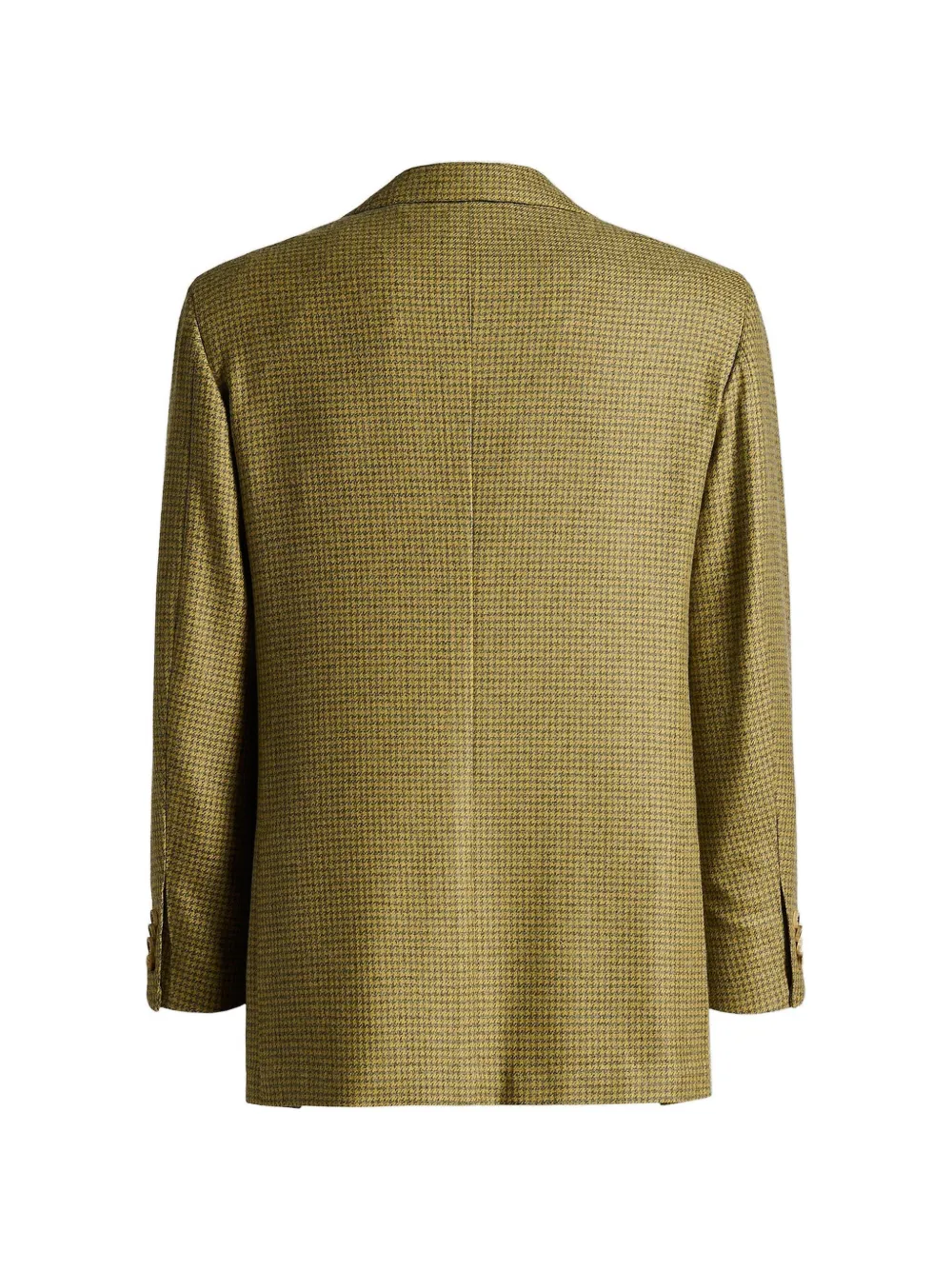 Kiton houndstooth-pattern cashmere blazer Geel