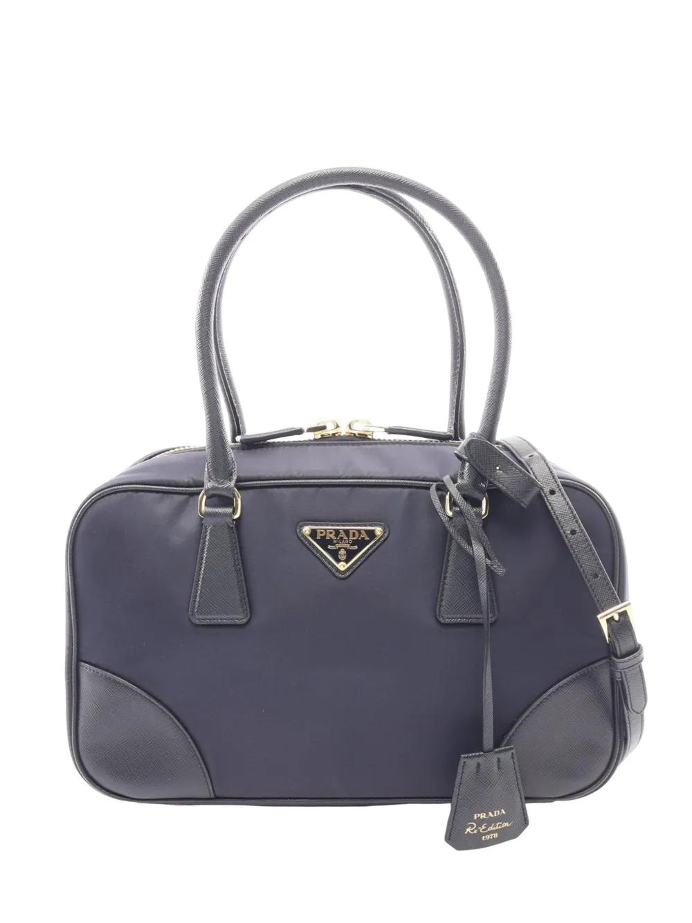 Prada Pre-Owned 2013-2026 Medium Saffiano Trimmed Re Nylon Re Edition 1978 Handbag satchel - Blu