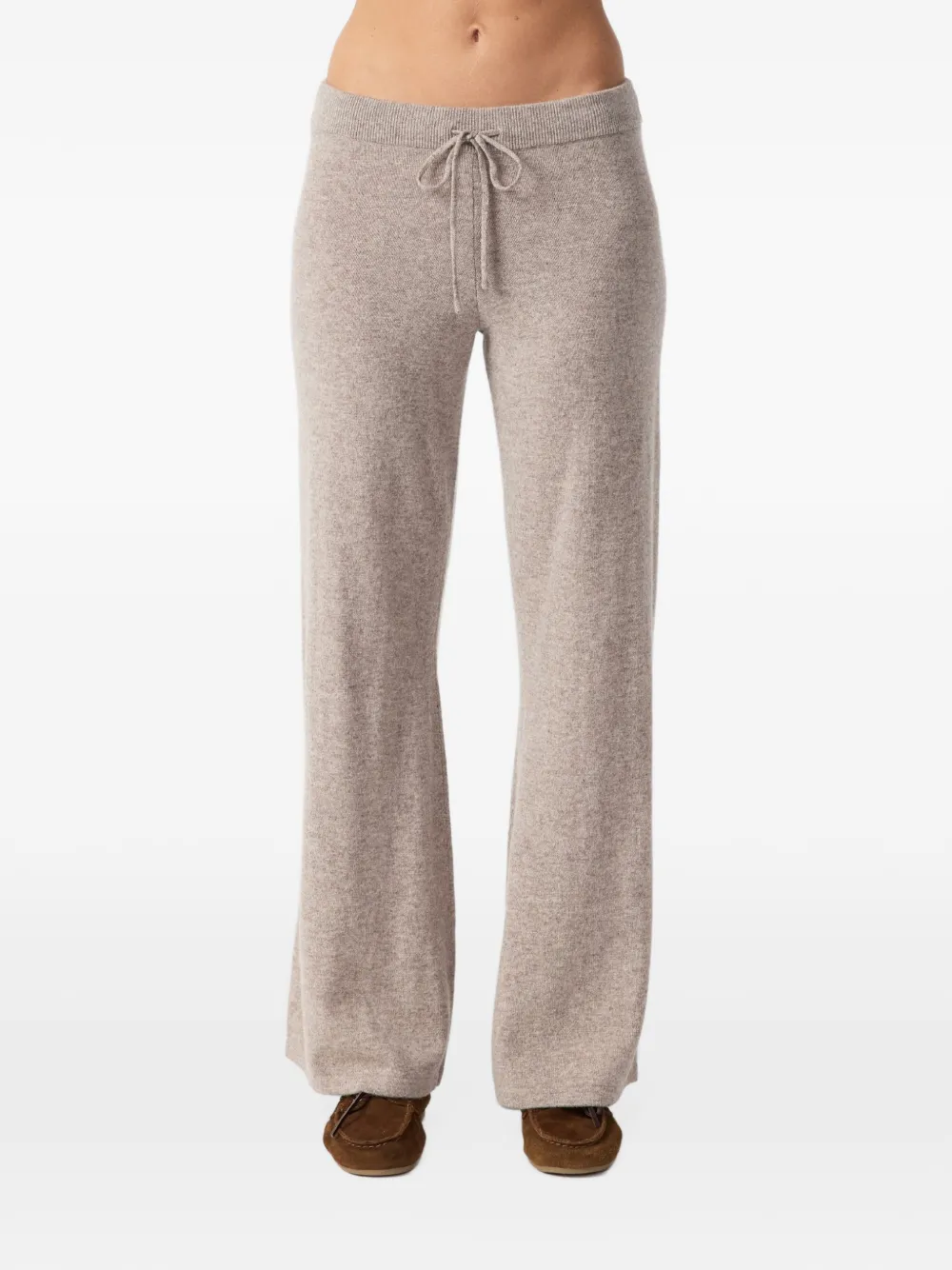 The Upside Amelie kasjmiergebreide straight broek Bruin