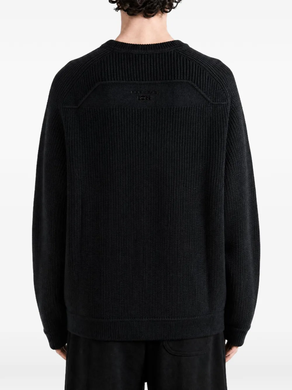 Hugo Boss Br x Porsche logo-patch ribbed-knit sweater Zwart