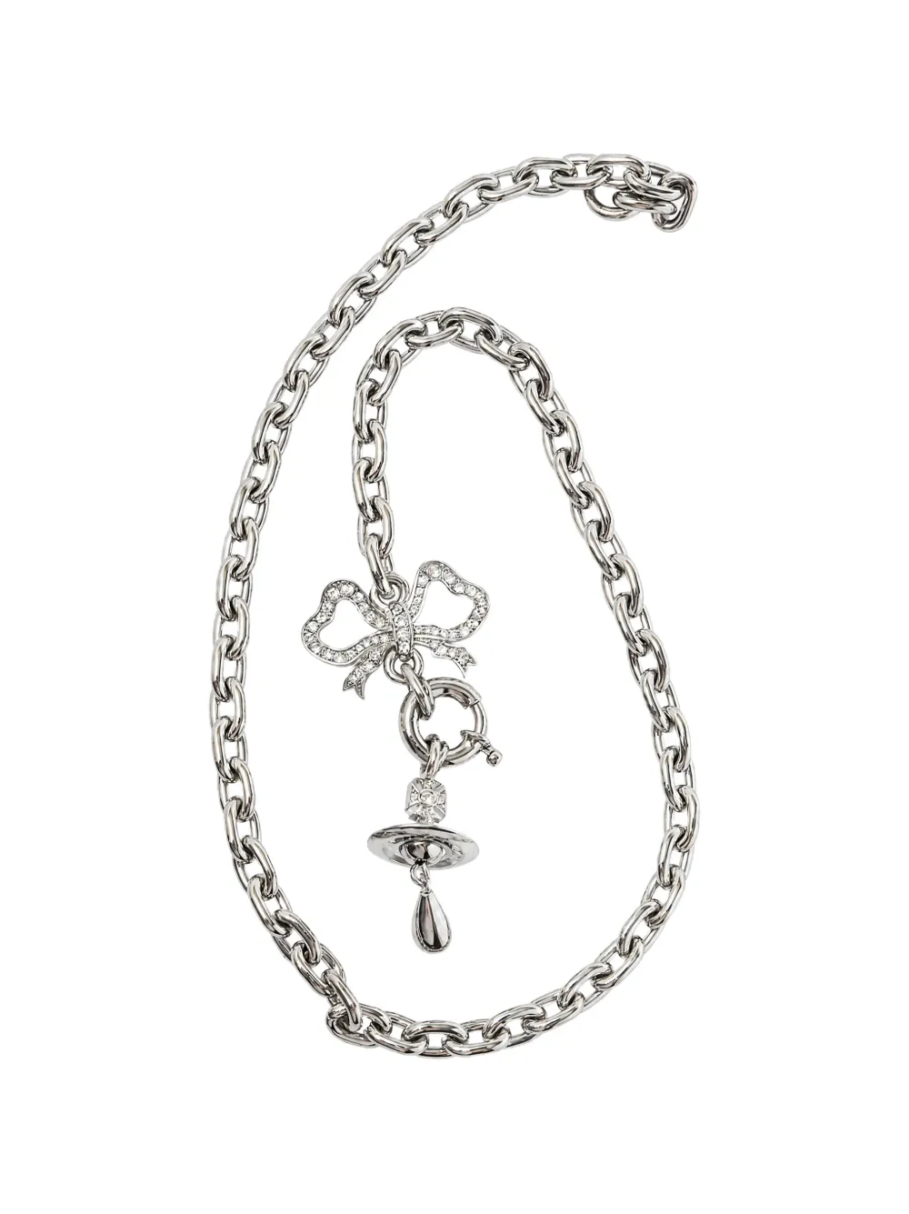 Vivienne Westwood Orb bow-pendant necklace - Argento