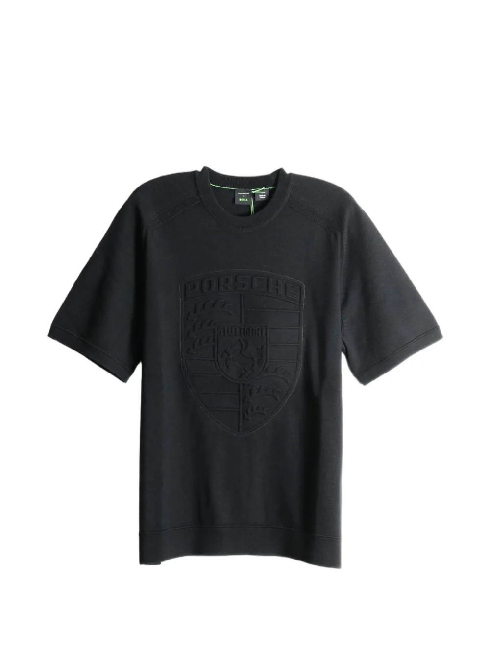 Hugo Boss Br x Porsche embossed logoT-shirt Zwart