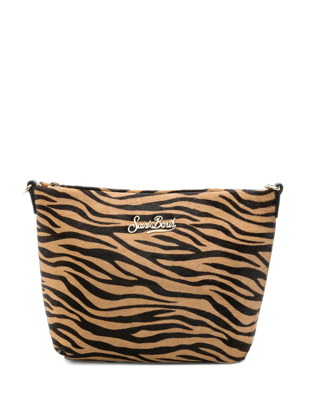 MC2 Saint Barth zebra-print pony-hair shoulder bag Beige