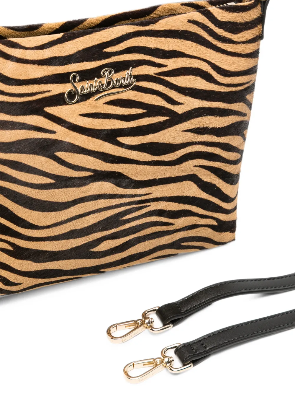 MC2 Saint Barth zebra-print pony-hair shoulder bag Beige