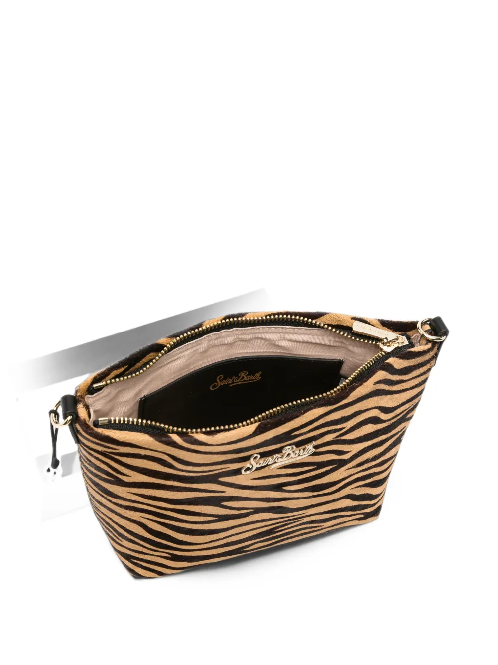 MC2 Saint Barth zebra-print pony-hair shoulder bag Beige