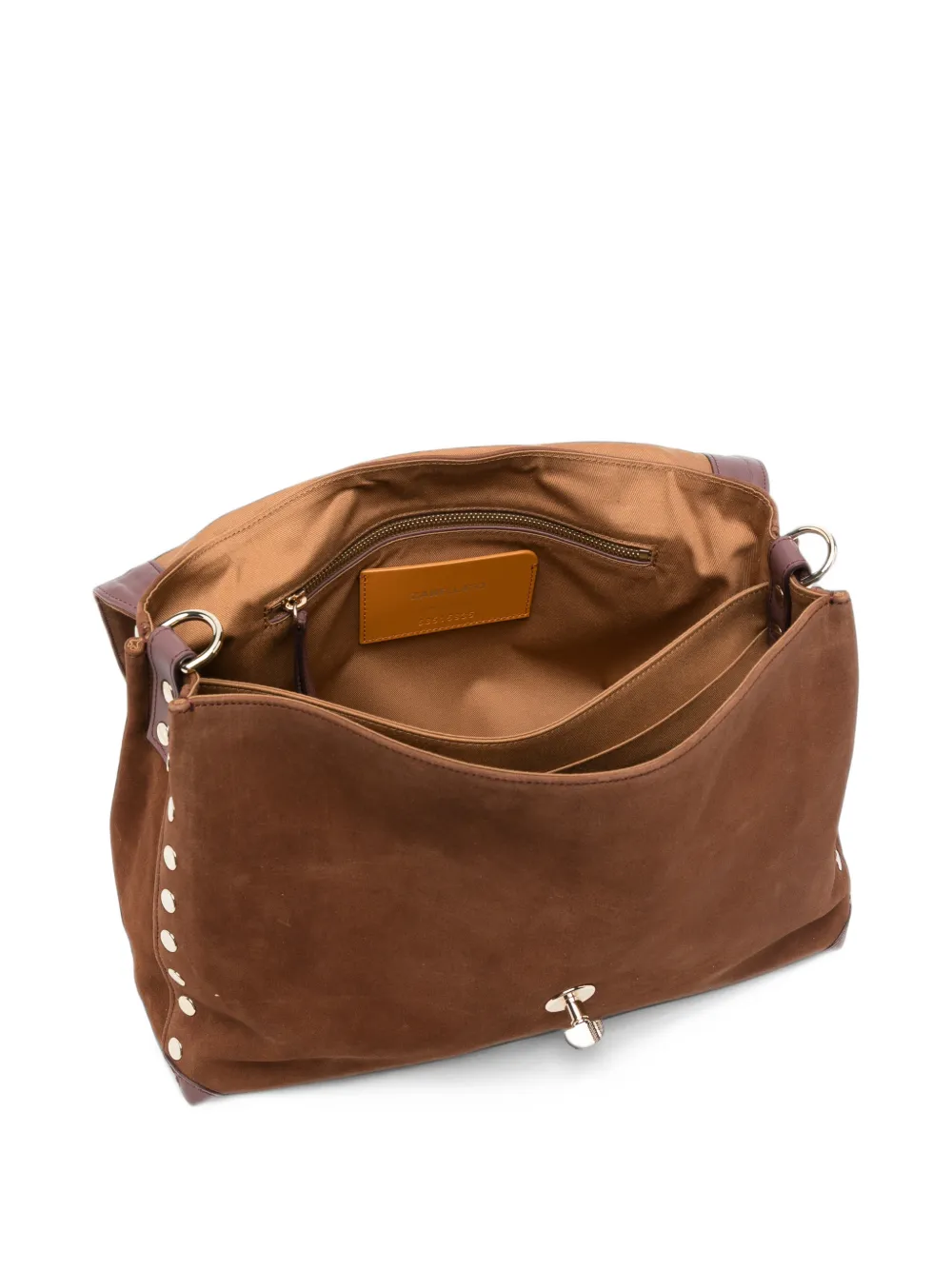 Zanellato M Postina stud-embellished leather shoulder bag Bruin