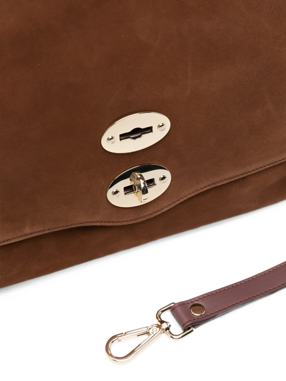 Zanellato M Postina stud-embellished leather shoulder bag Bruin