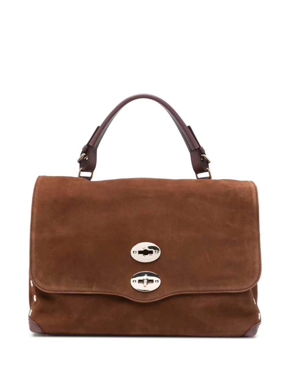 Zanellato M Postina stud-embellished leather shoulder bag - Marrone