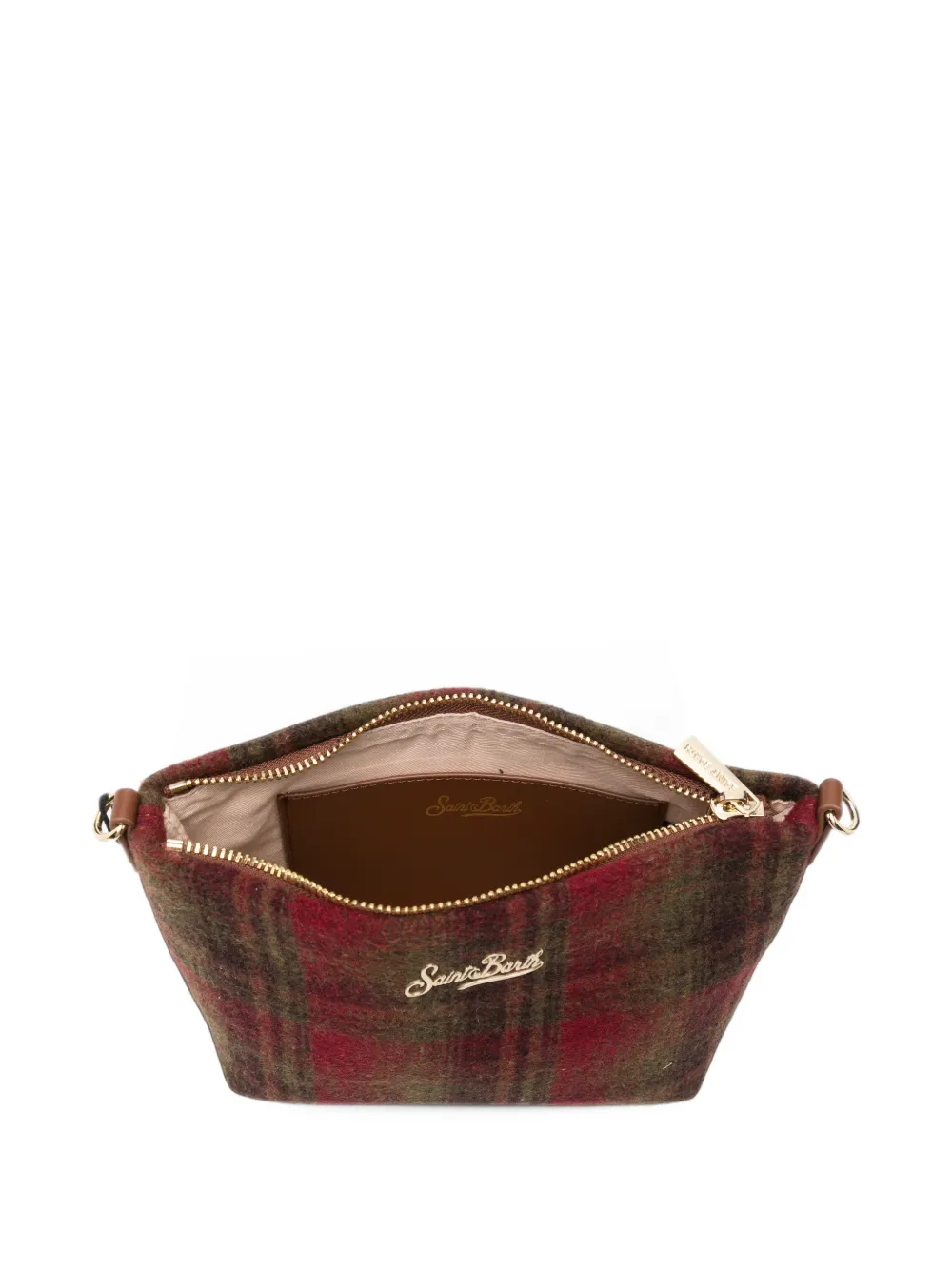 MC2 Saint Barth Aline tartan-check shoulder bag Rood