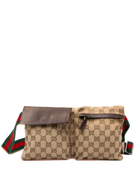 Gucci Pre-Owned 2000-2015 GG Canvas Web Double Pocket belt bag