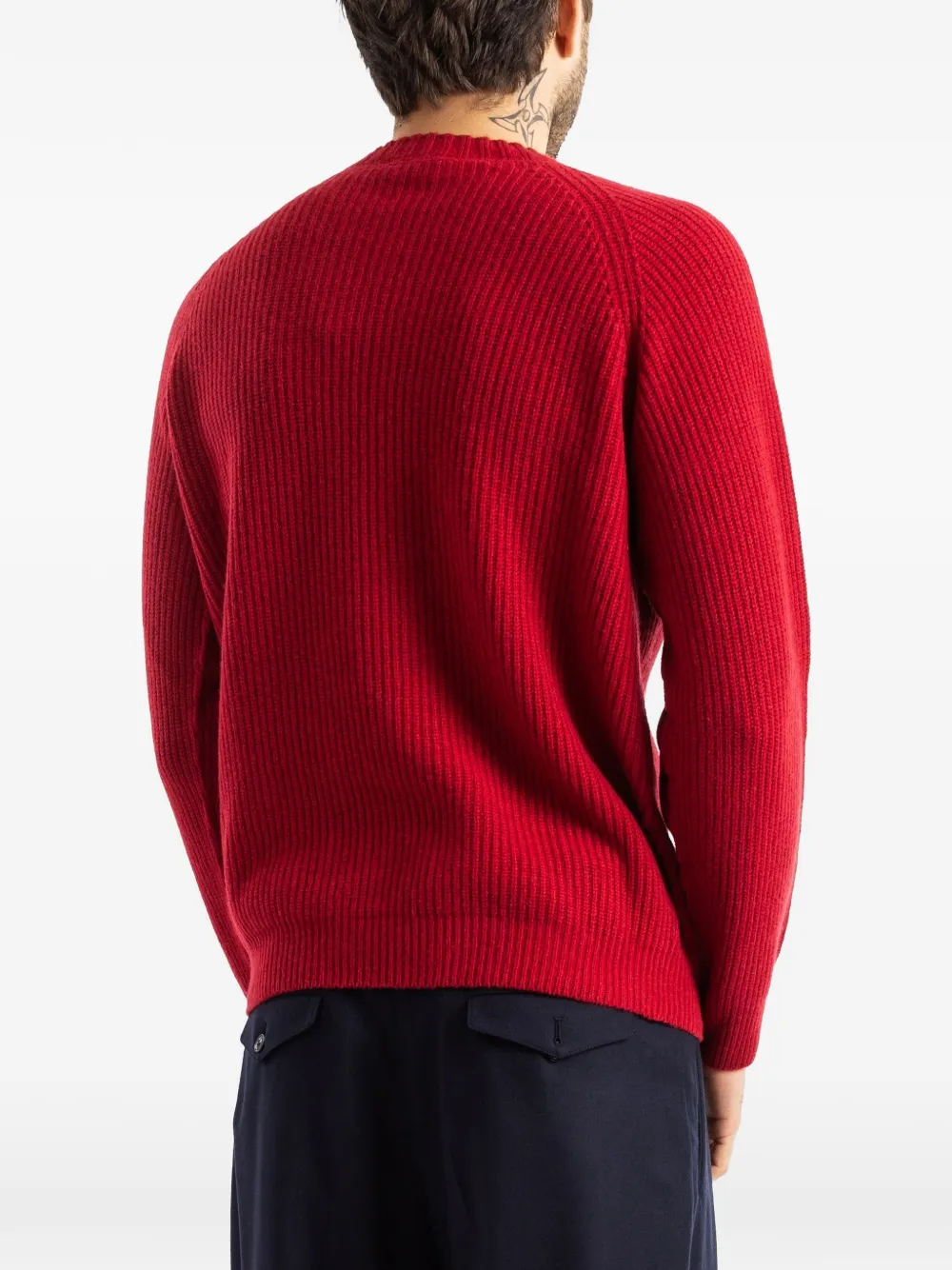 John Smedley Oxnard ribbed sweater Rood