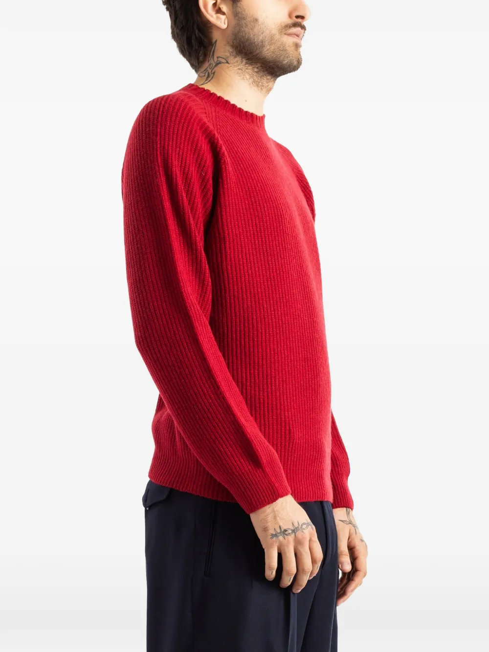 John Smedley Oxnard ribbed sweater Rood
