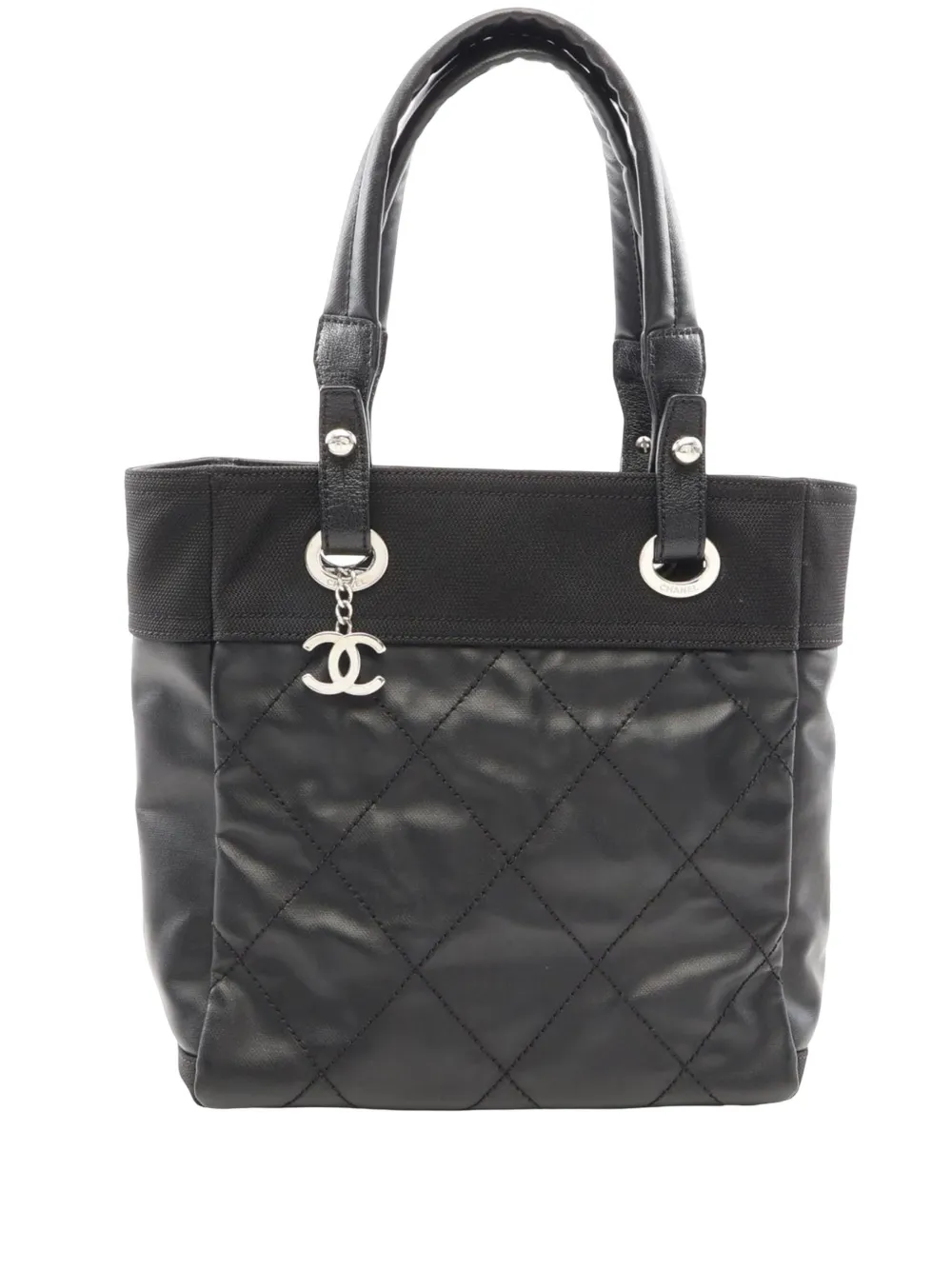 CHANEL Pre-Owned 2012-2013 Small Quilted Coated Canvas Paris Biarritz tote bag - Schwarz
