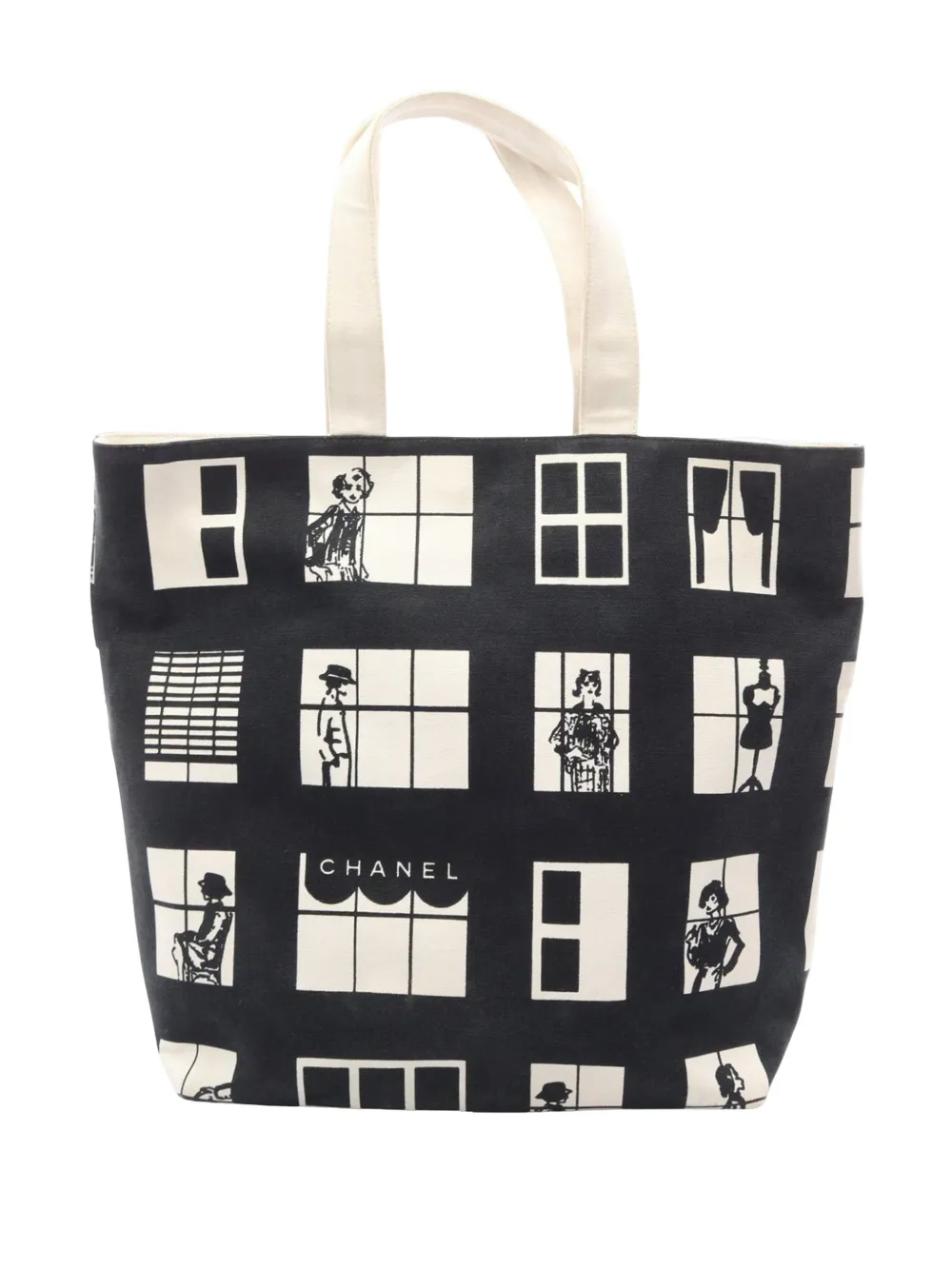 CHANEL Pre-Owned 2003-2004 Window Line tote bag - Black