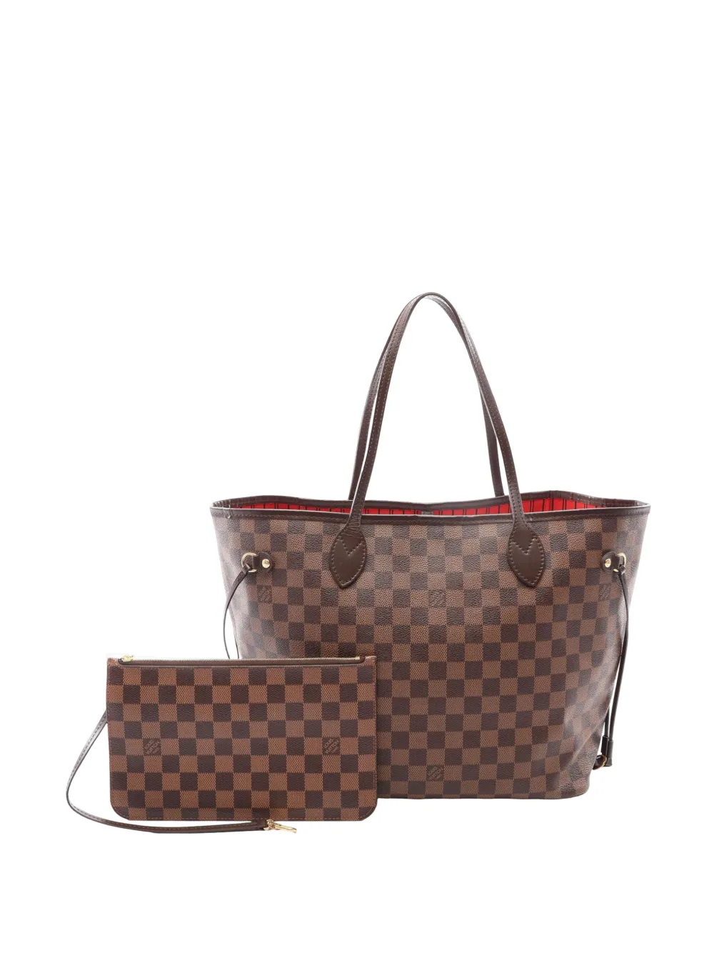 Louis Vuitton Pre-Owned 2015 Damier Ebene Braided Neverfull MM satchel - Marrone