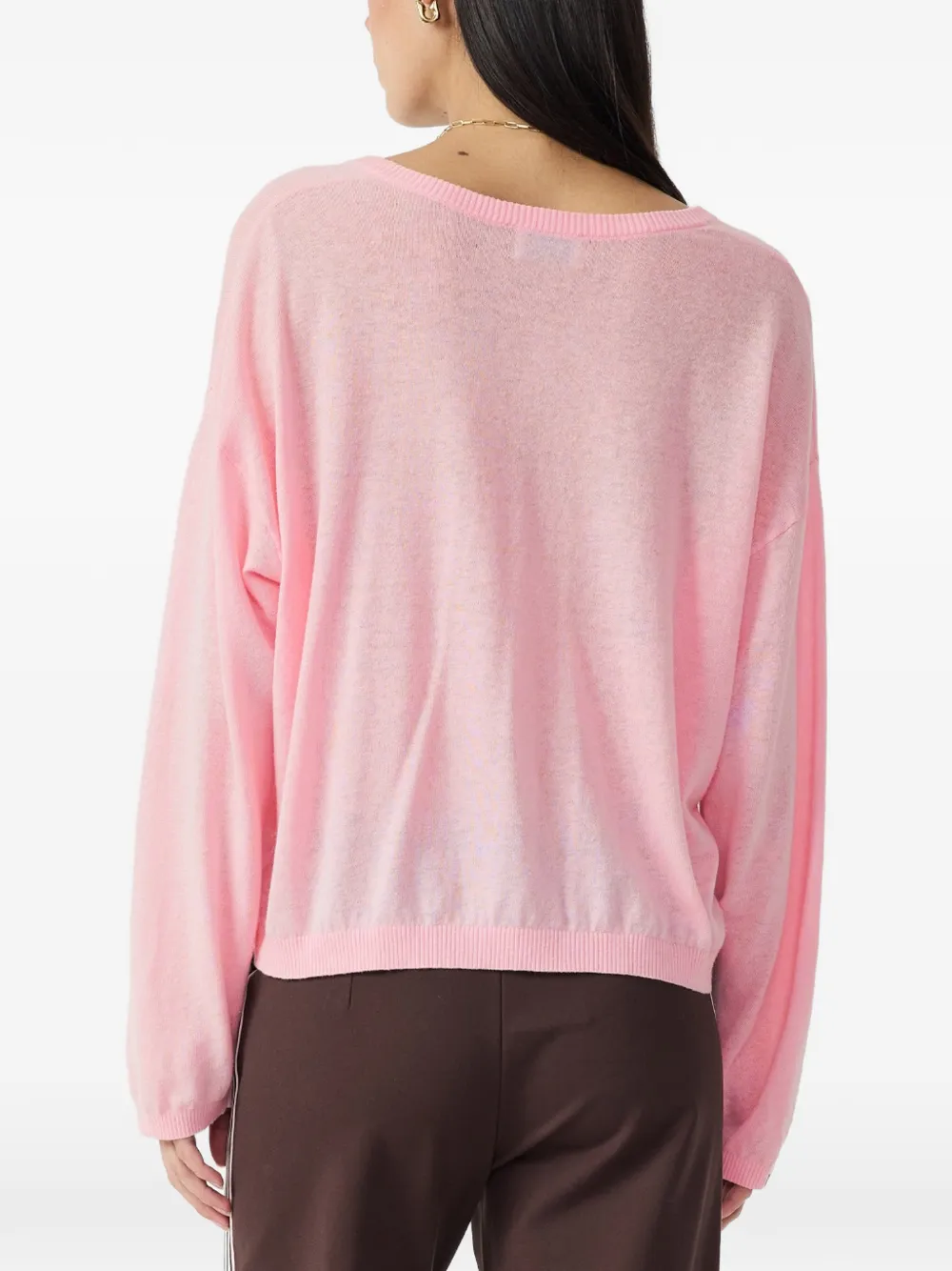 The Upside Rylee button-front long-sleeved T-shirt Roze