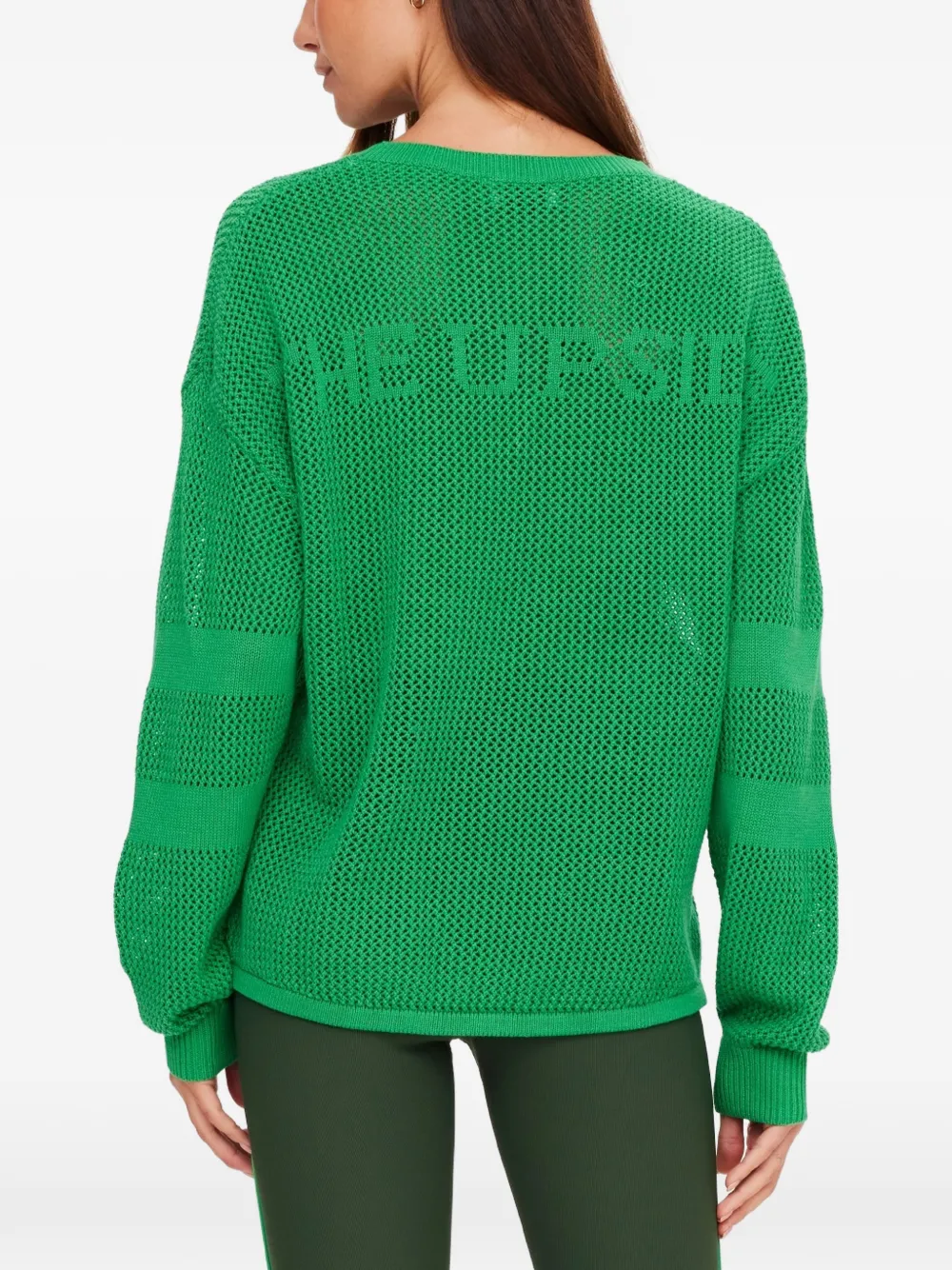 The Upside Fenway Sebastian open-knit crewneck sweater Groen