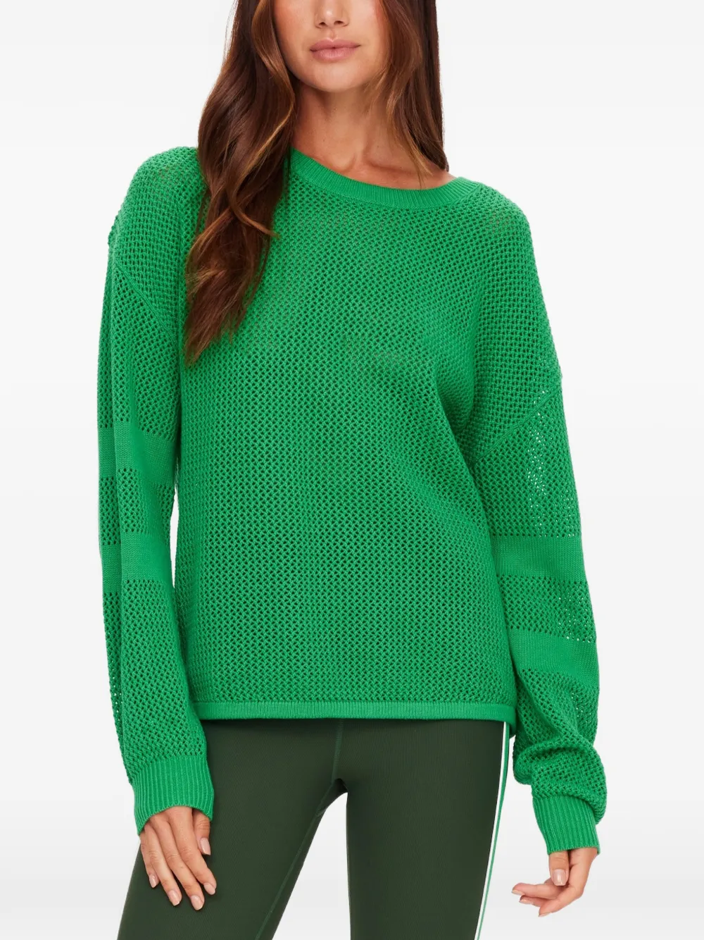 The Upside Fenway Sebastian open-knit crewneck sweater Groen