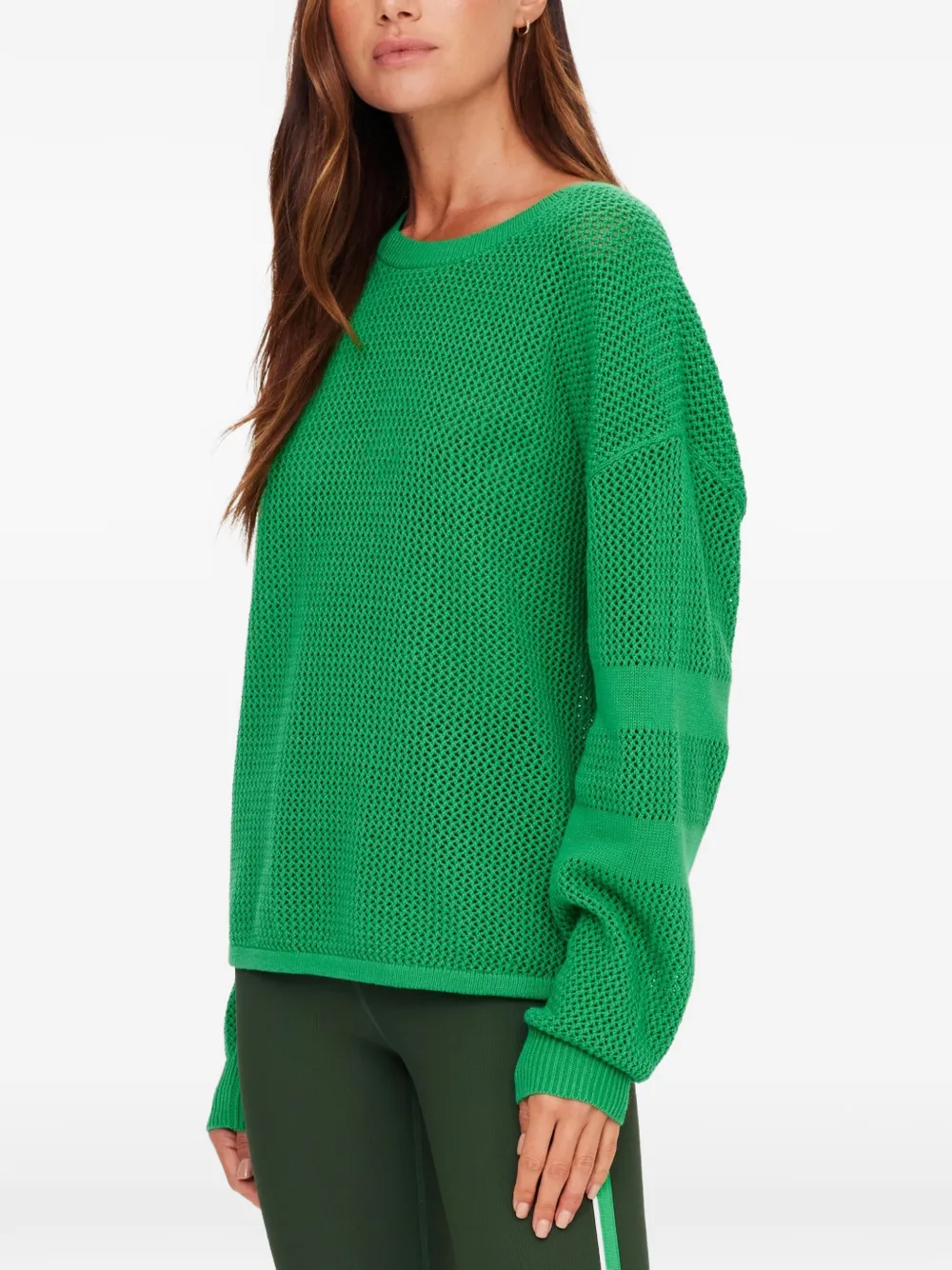 The Upside Fenway Sebastian open-knit crewneck sweater Groen