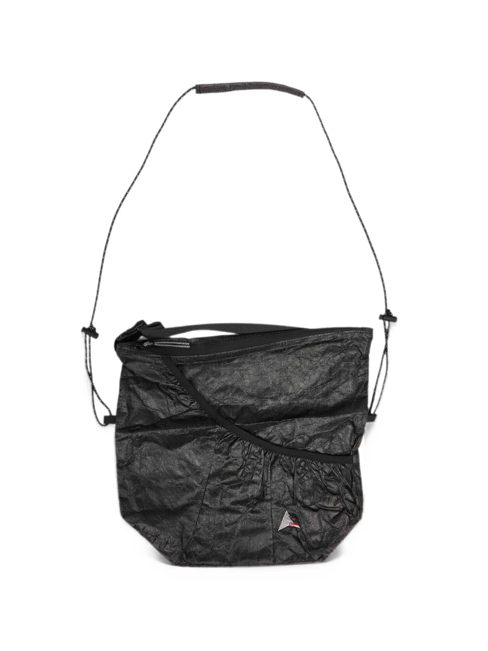 ROA crinkled-effect logo-print messenger bag - Nero