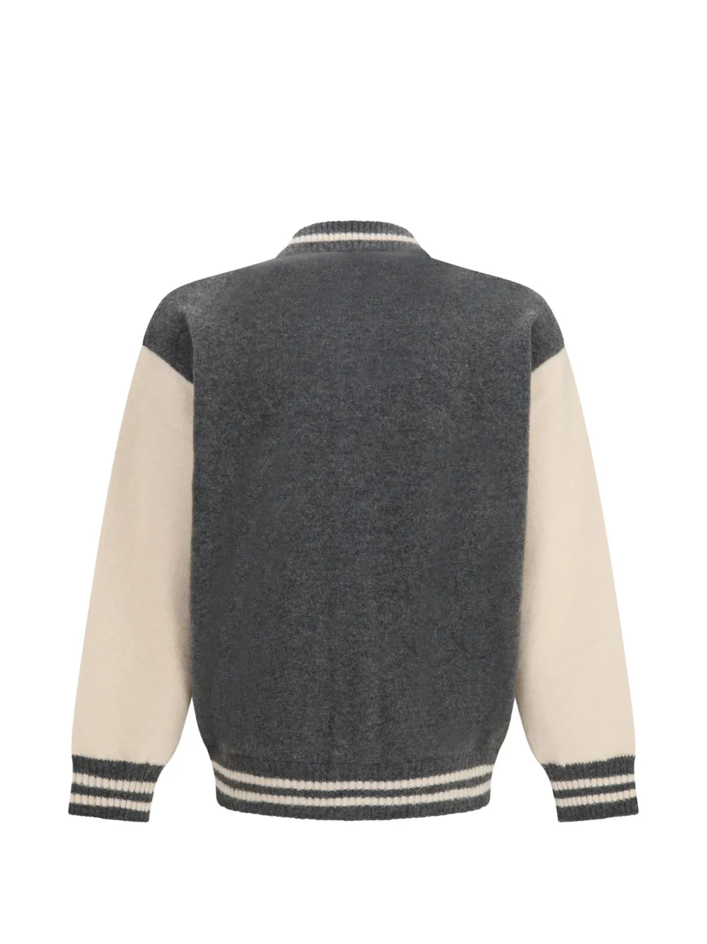 Laneus colour-block knitted jacket Grijs