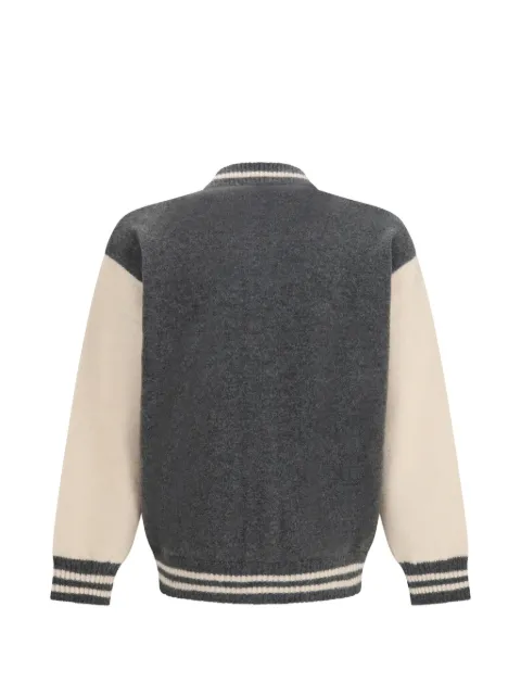 Laneus colour-block knitted jacket