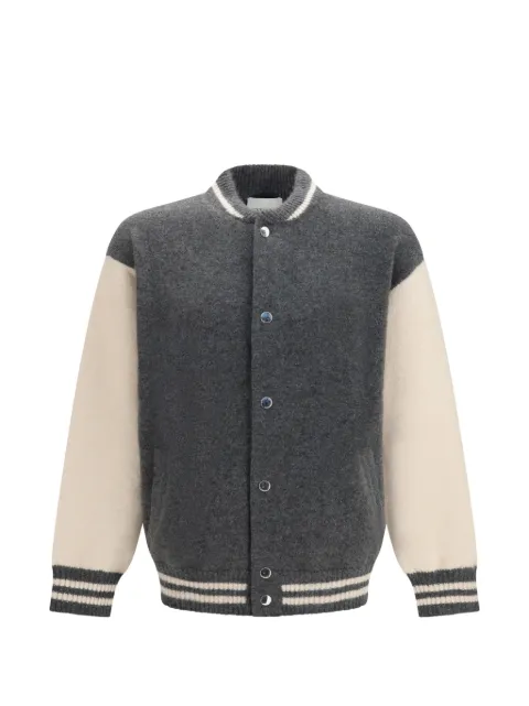 Laneus colour-block knitted jacket