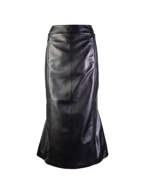 Alaïa leather panelled midi skirt