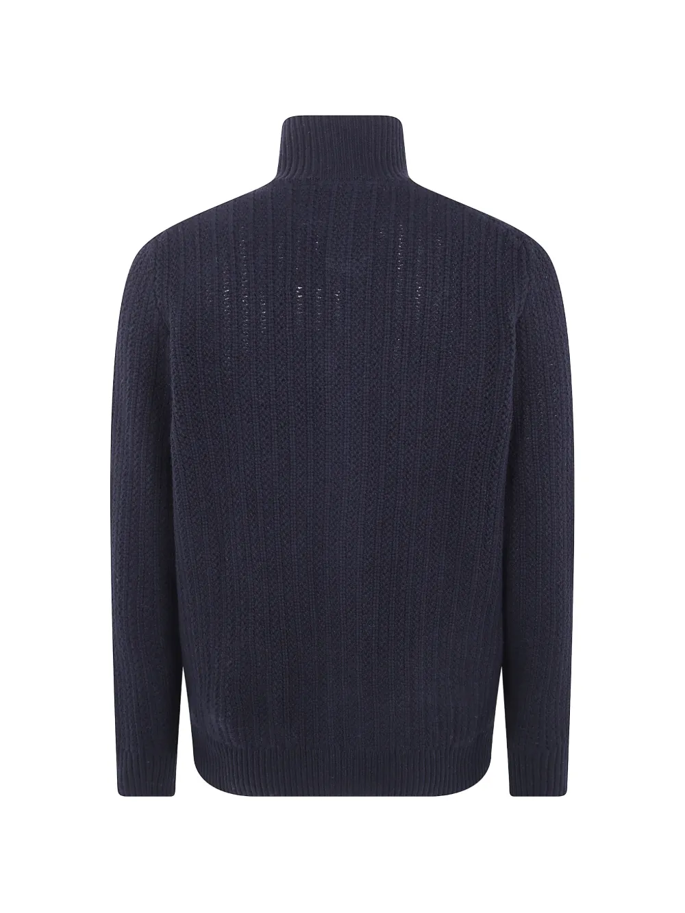 Filippo De Laurentiis ribbed-knit high-neck cardigan Blauw