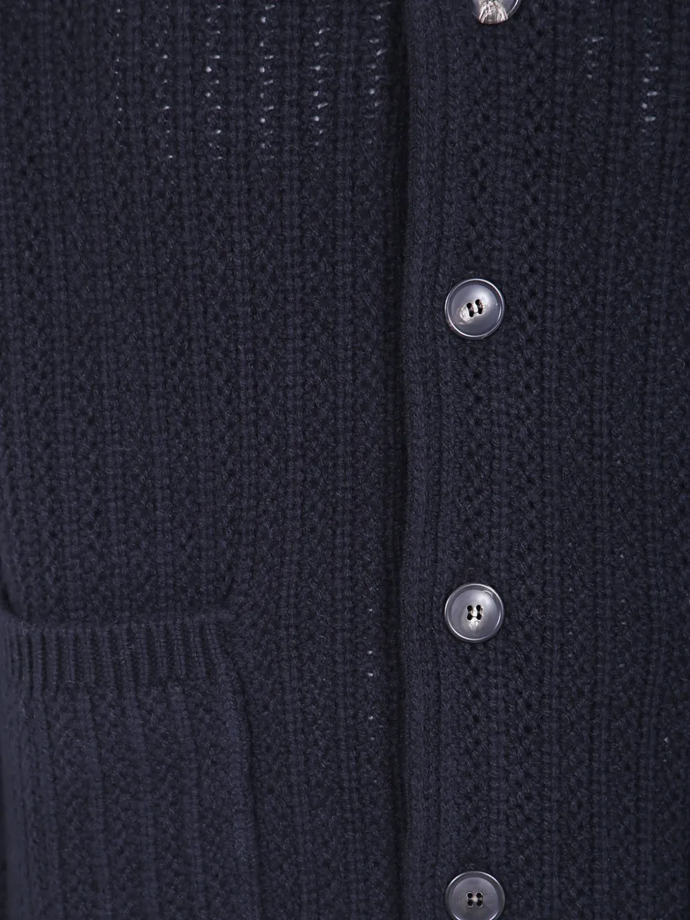 Filippo De Laurentiis ribbed-knit high-neck cardigan Blauw
