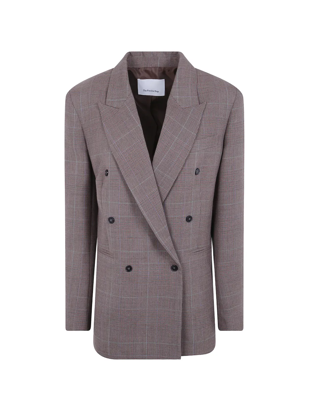 The Frankie Shop double-breasted Prince of Wales check blazer - Braun