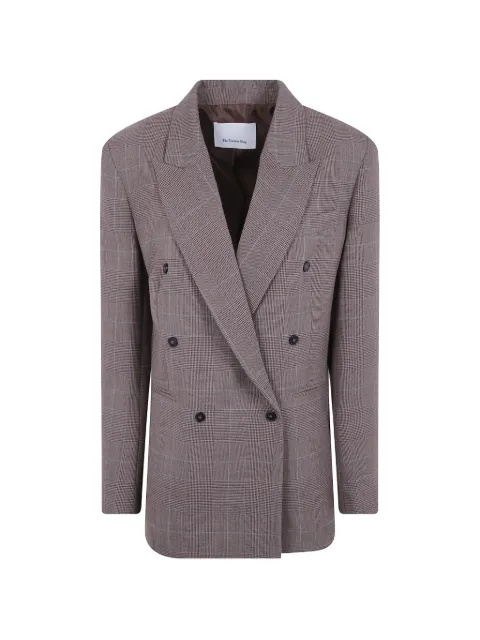 The Frankie Shop double-breasted Prince of Wales check blazer