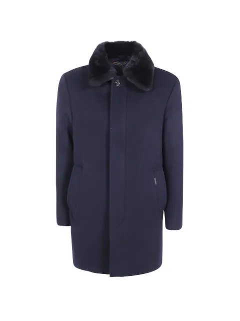 Moorer fur-collar wool coat