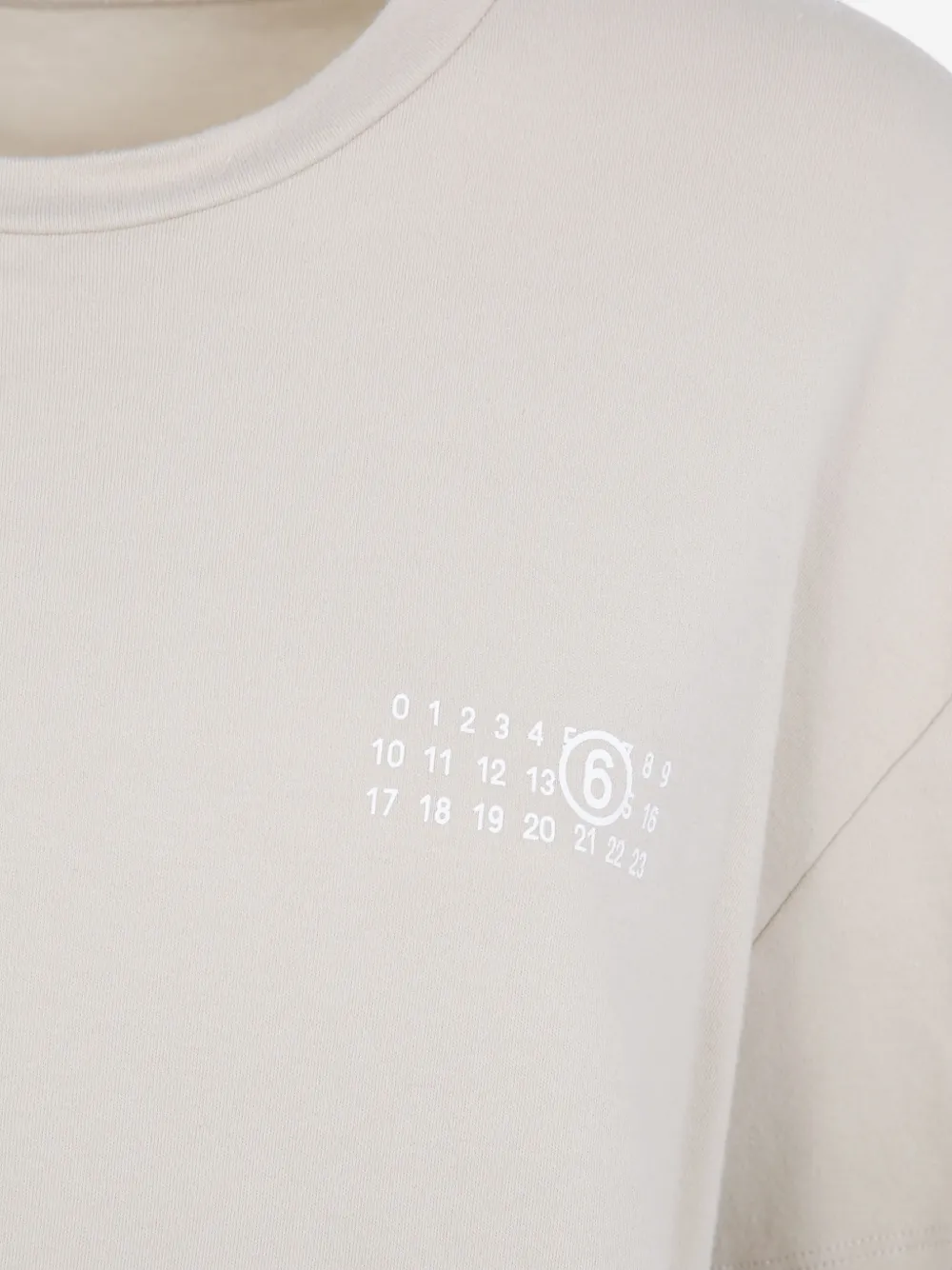 MM6 Maison Margiela Numeric logo-print panelled T-shirt Beige