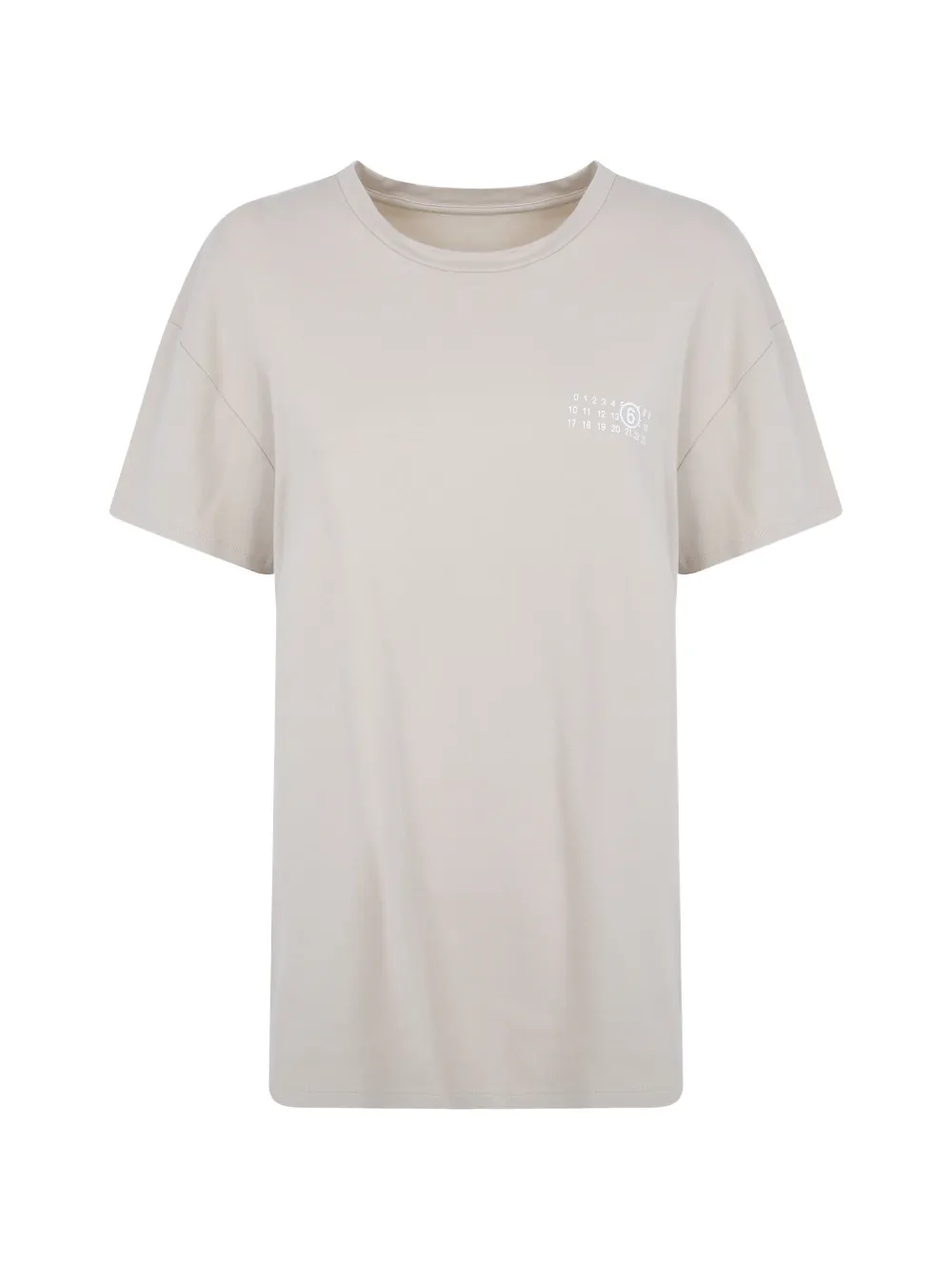MM6 Maison Margiela Numeric logo-print panelled T-shirt Beige