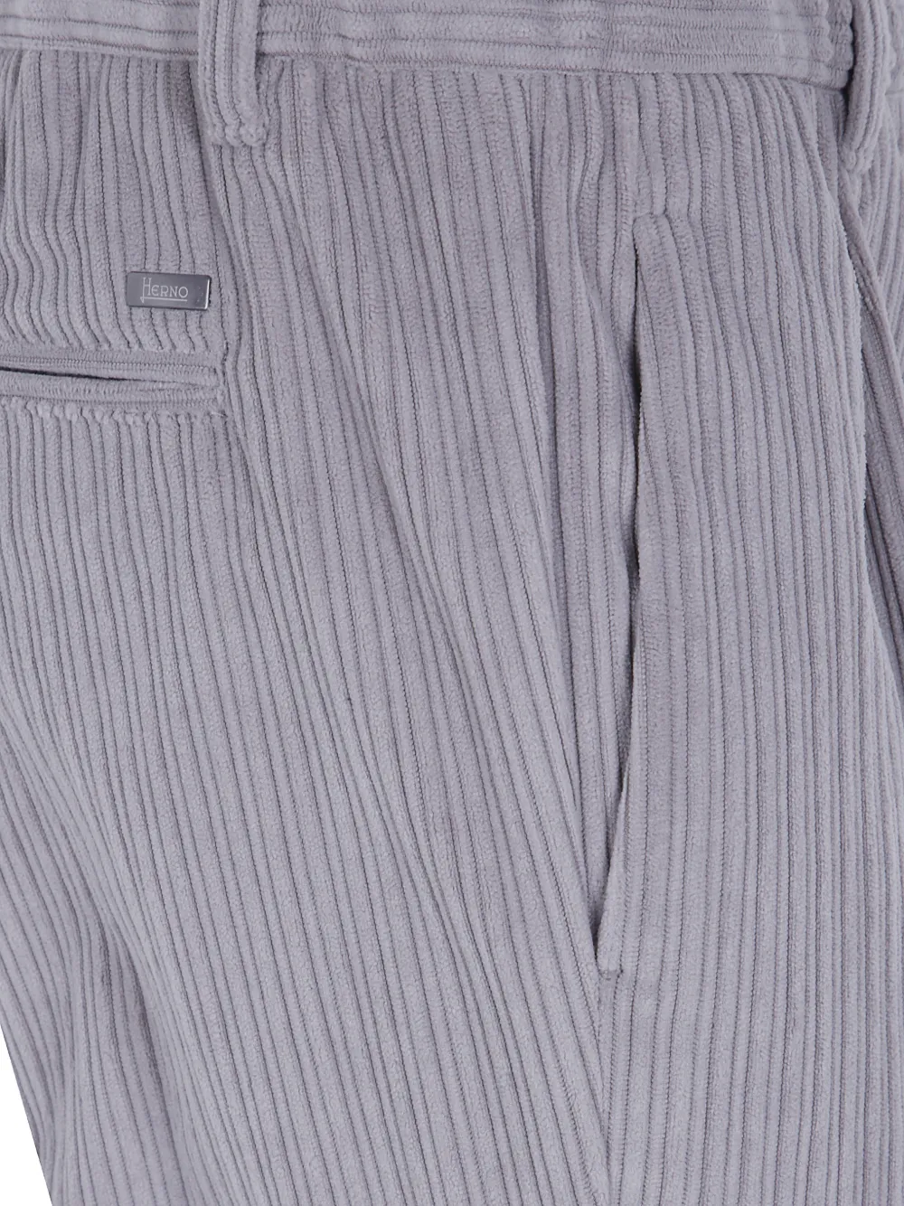 Herno pleated corduroy trousers Grijs